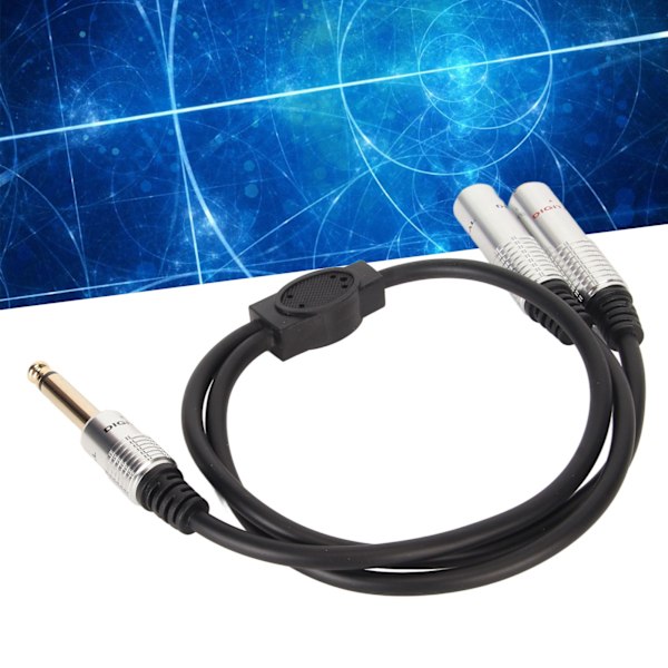 1/4 tums stereodelare Y-kabel aluminiumlegering skal 6,35 mm mono hane till dubbla 6,35 mm honuttag kabel 19,7 tum
