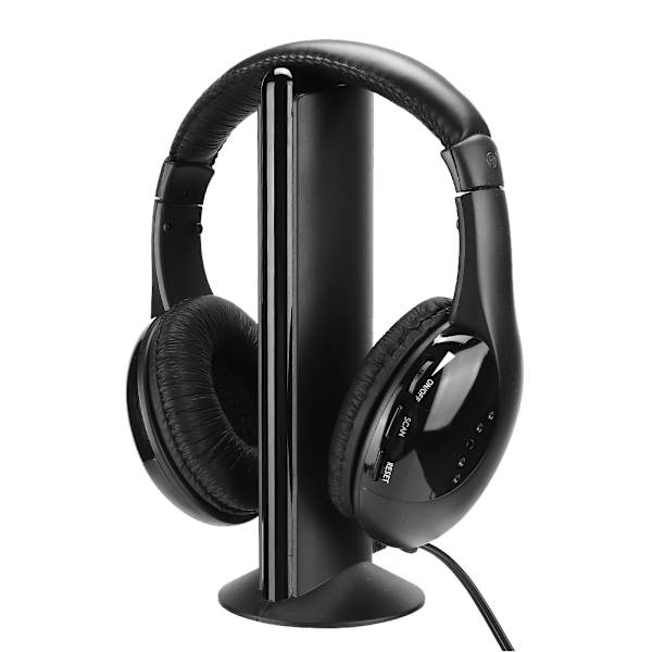 5 i 1 FM trådlöst headset inbyggd mikrofon hörlurar headset med laddningsstativ