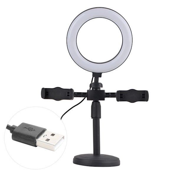 Mobiltelefon 2 stk. Clips Stativ med 6in LED Ring Light Fyldlys Beslag til Live Stream