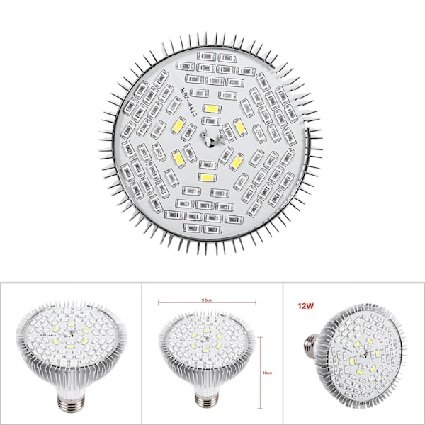 1 stk 50W Full Spectrum E27 LED plantevekstlamper Hagebruk Voksende lys for hage 78 lysdioder