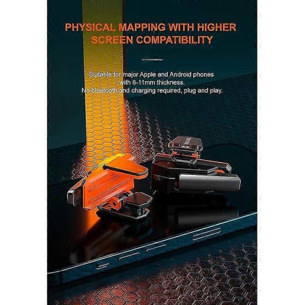 GETIT M2 Mobilspilcontroller Gaming Trigger Joystick Legering Magnetisk Håndtag Greb FPS Fysiske Skydeknapper Kompatibel med PUBG Android & iOS
