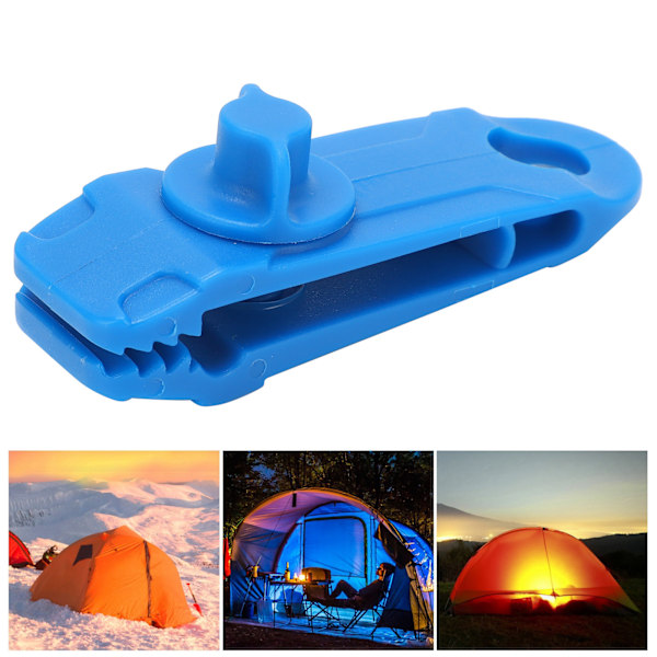 Kompakta presenningsklämmor, slitstark nylonkonstruktion, bred användning utomhus för camping, båtar, bilar, pooler