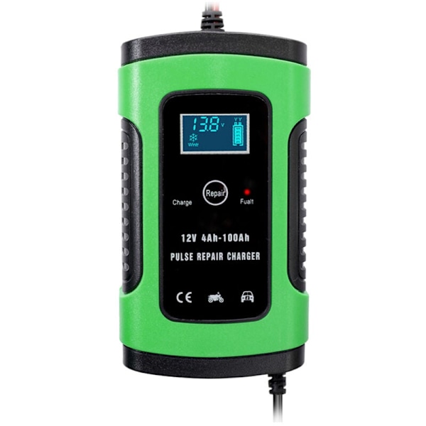 Effektiv Batteriladdare Underhållare, 12V 6Amp för Bred Användning, med Flera Skydd och Lättanvänd LCD-Display, Komplett med Intelligent