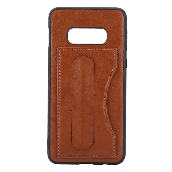 Enkel stil PU læder kortholder telefon etui til Samsung S10 Lite bagside telefoncover (brun)