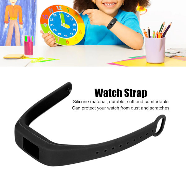Silikonersättningsband för klocka Justerbart armband för Garmin Vivofit3 Svart