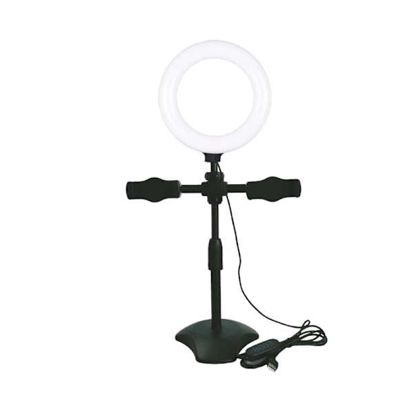 Ring Light med Multifunktionell LED-belysning, Universell Telefonhållare, Justerbar Höjd och 360° Rotation, Perfekt för Användning i Flera Scener