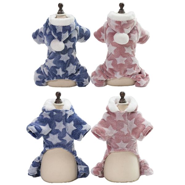 2 kappaletta pienen koiran pyjamaa haalari, talvinen fleece-pentu
