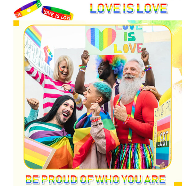Fashionabel Pride-accessoar: Regnbågsfärgade silikonarmband för HBTQ-stöd, unika symboliska mönster på kvalitets-silikonmaterial, idealisk gåva för