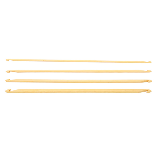 4 stk tunisiske heklenåler 24 cm lange assorterte størrelser sklisikre bambus heklenåler med dobbel ende for strikking og sying