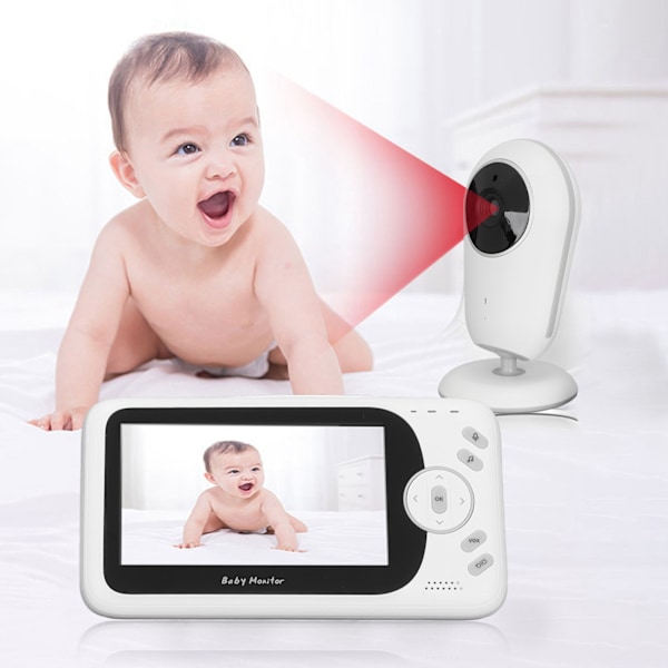 4,3-tums Video Baby Monitor med Kamera Temperaturövervakning 2-vägs Audio Vox-läge 8 Vaggvisor för Spädbarn Äldre AU-kontakt 100-240V