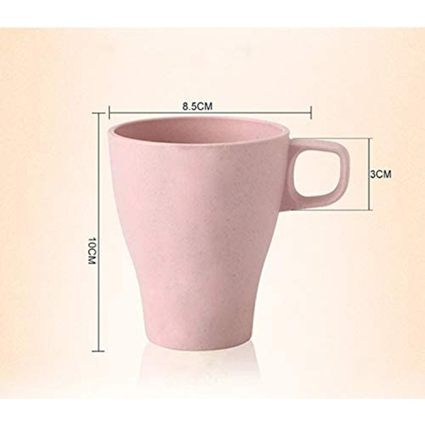Bambubägare utan melamin - lätt och robust som te-camping eller barnmugg - set om 4 gröna blå beige rosa BPA-fri diskmaskinssäker