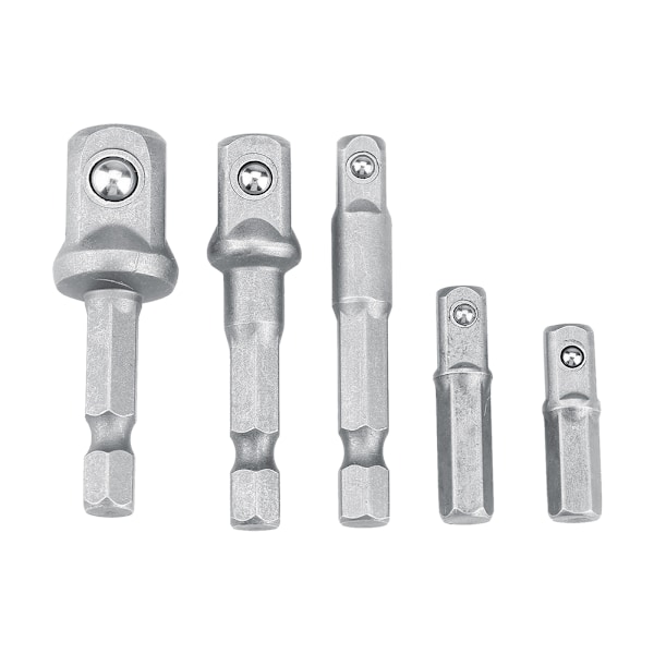 Sokkeladaptere 1/4 tommer Hex Skaft til 1/4\" 3/8\" 1/2\" Slagdriver Boremaskine Bit (#2, 5 stk./sæt)