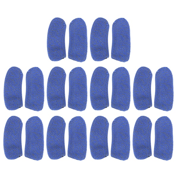 20 stk. Åndbar Mobilspil Fingersleeve Touch Screen Anti-sved Nylon Ledende FiberBlå
