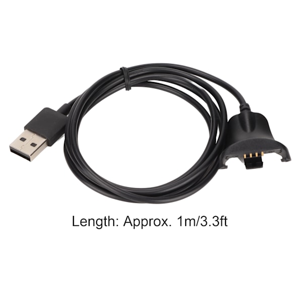 Laderstasjon for løpeklokke, PVC, 1 m lang, strekksikker ladekabel for TomTom Spark Runner 2/3