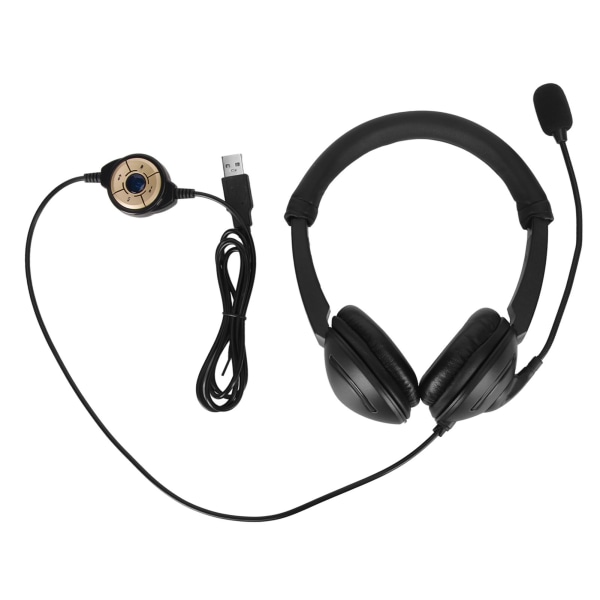 USB-kablet headset med støjreduktion til computer med mikrofon til callcenter, forretningsnetværk og seminarer