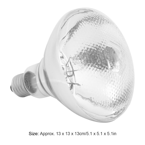 Uppfödningsvärmelampa Justerbar Temperatur Infraröd Uppfödningsisoleringslampa 220V‑240VAR38 Vit Glas Pitting