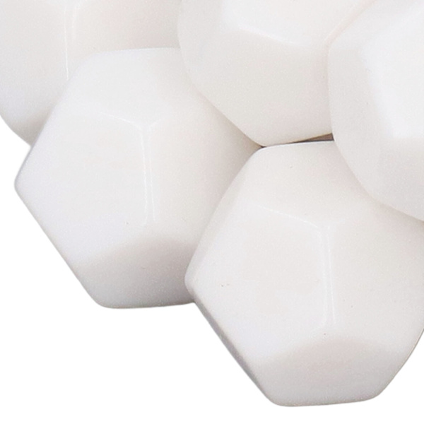 30 stk. 12-sidet tomme terninger i plast, skriv på terninger til undervisning, terningesæt i polyhedron til underholdning og undervisning, 2,2 cm, hvid