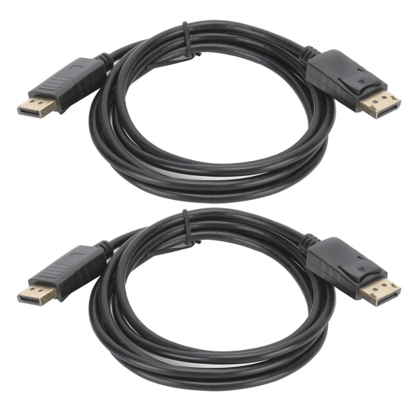 2 stk DisplayPort-tilkoblingskabel DP til DP-kabel 1,8 m DP hann til hann adapterkabel