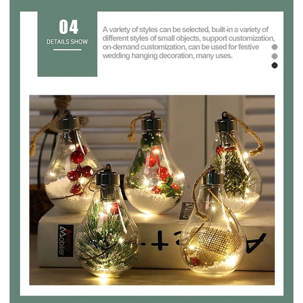 Globe Hängande Lampor, Simuleringsglödlampa Med Juteband & Kottar, Designade För Festliga Bröllopshängande Dekorationer (6st)