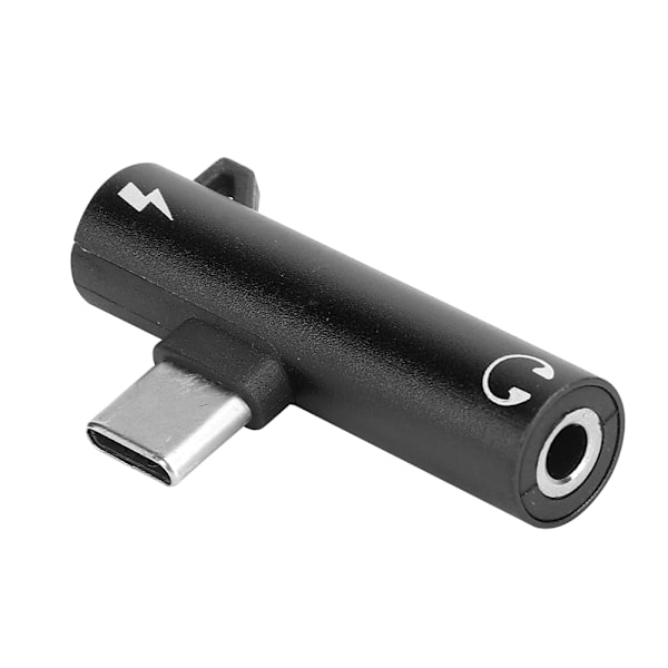 2 kpl 2-in-1 TypeC - 3,5 mm -ääniliitäntäkaapelilaturi, kuulokemikrofonijakaja, sovitin (musta)