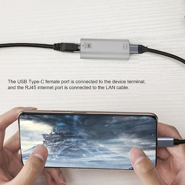 JORINDO Ethernet-sovitin Ei ajuria Käytä helposti TypeC-liitäntää USBC Ethernet-sovitin puhelimille Tietokoneet Tabletit