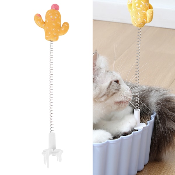 Pet Delight: Interaktiv Aktiveringsleksak för Innekatter, Söt Rolig Tumlarstråtopp, Engagerande och Säker Katt Elastisk Fjäderleksak med Fyrklöver