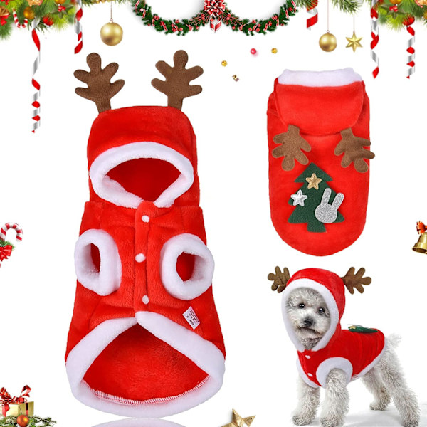 Husdjurs Cosplay Kläder, Trendig Älgdesign, Högkvalitativa Material, Mjuka och Bekväma, Perfekt Julklapp till Husdjur, Förhöjer Julstämningen,