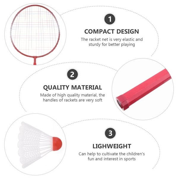 Badmintonracketar för inomhus- och utomhussporter, aluminiumram och stålracketar för A-klassfåglar och lättkontrollerat spel