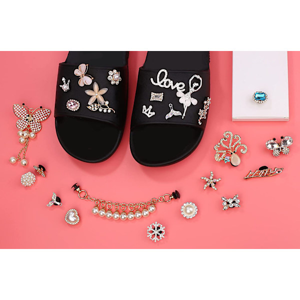 Sko Charms Passer Til Clog Sandaler Dekoration Mode Crystal Diamo