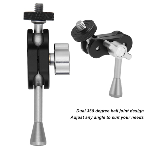 Ledig ledad magisk arm i aluminiumlegering, justerbar magisk arm med kallskofäste 1/4 tum 20 gängad skruvadapter
