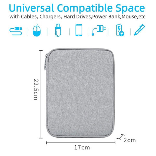 Förvaringsväska för datakabel, powerbank, USB-minne, hörlursförvaring
