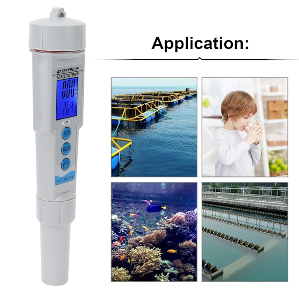 Salinitetstestkit, Konduktivitetsmätare med ATC-justering för pålitlig vattenkvalitetsanalys i hydroponikakvarier och pooler (1 st)