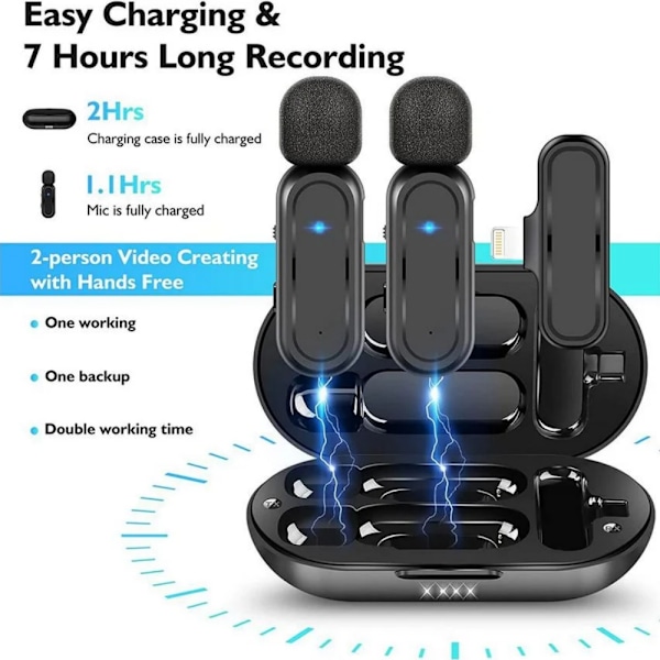 Elegant Trådlös Mikrofonlösning, Plug-and-Play Design Förenklar Installationen, Uppladdningsbart Batteri Erbjuder Oavbruten Användning, Idealisk För Vloggare Och