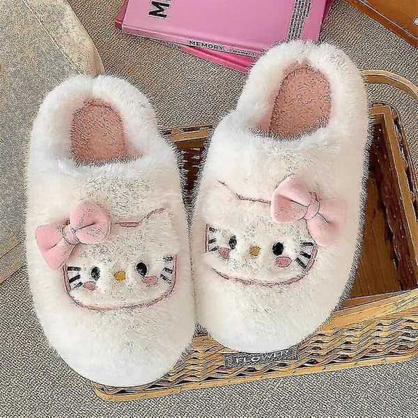 Hello Kitty Sanrio Plys Sutsko Kawaii Søde Studenter Efterår Vinter Soveværelse Bløde Polstrede Plys Sko Legetøj Piger Julegaver