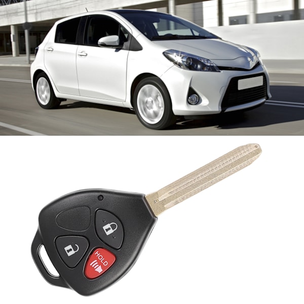 3 knappar oskuren smart bilnyckel fob passar för Toyota Yaris  2007-2013 MOZB41TG