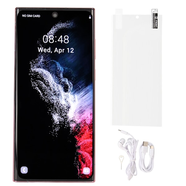 4G LTE Smartphone 6,5 tum Olåst Mobiltelefon Inbyggd Stylus 8GB RAM 128GB ROM MTK6753 Chip 13MP 24MP Ansiktsigenkänning för Android 12 System Roséguld