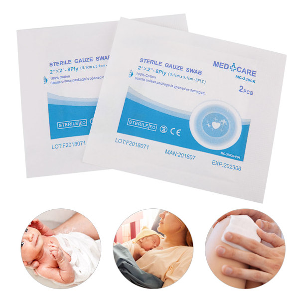 Förklippta Slitsade Kompresser, IV-förband 100% Bomull Non-Woven Material, Vattentätt Och Non-Stick För Enkel Hantering, Latexfritt Med Medicinsk Tejp