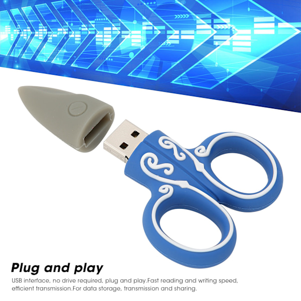 USB-minne Flash Drive Tecknade Saxar U Disk Plugin Portabel Datalagringsenhet (128GB)