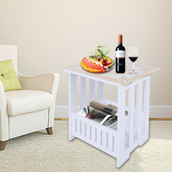 Modern och elegant sidobord soffbord tebord för hemmet (34*26*40cm)