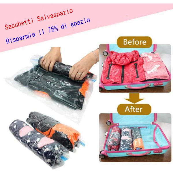 10-pack vakuumkompressionspåsar, platsbesparande 35 x 50, ingen dammsugare eller pump behövs.transparent för resor, kläder, täcken,