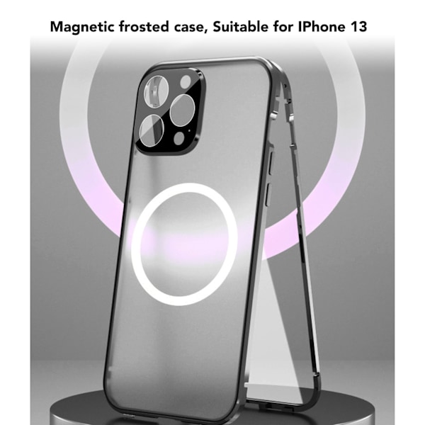 Fodral för iPhone 13 Metall Magnetisk Absorption Stöttålig Skyddande Telefonfodral med Kameralinsskydd Blå