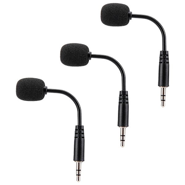 3 stk. 3,5 mm jacks justerbar fleksibel udvidet mini mikrofon til computer mobiltelefon