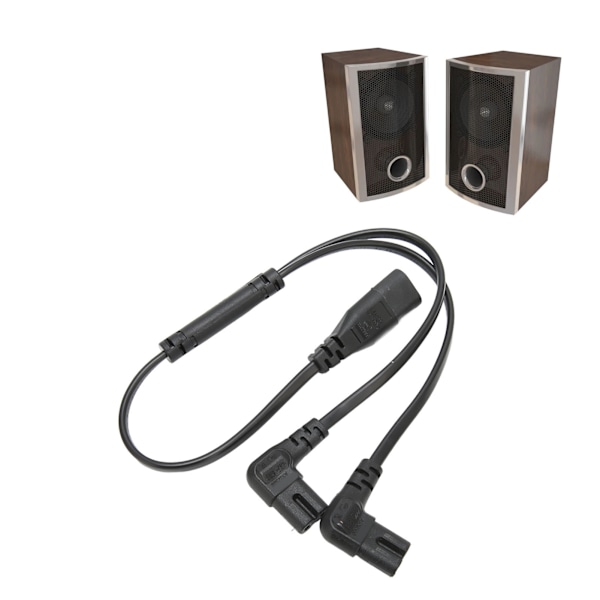 IEC320 C8 - IEC320 C7 -virtajohto, uros - naaras, 1 sisään 2 ulos AC-virtajakokabel LCD-näytölle, pöytälampulle, 100-250 V