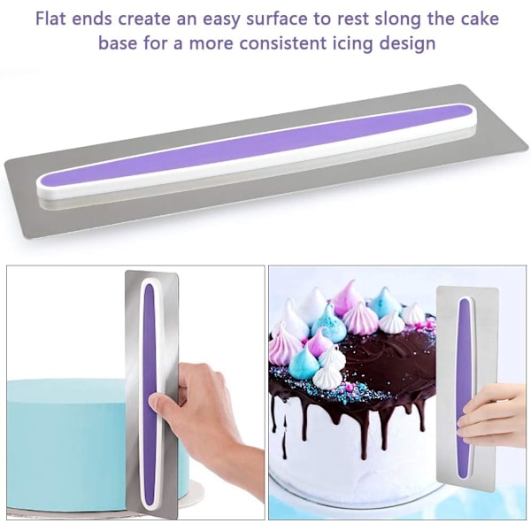 Smidig bakning, justerbar tårtutjämnare i rostfritt stål för fondantdekoration
