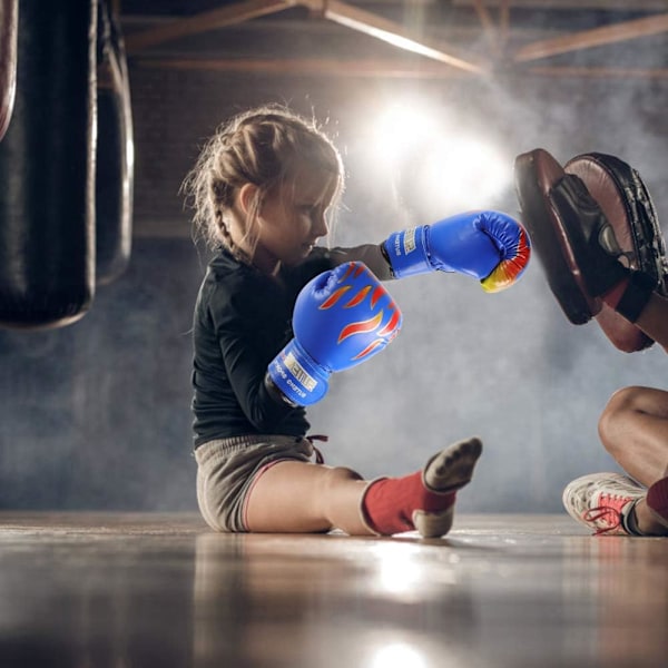Sparring Grappling Barn Boxningshandskar, Stötdämpande Träningshandskar Med Andningsbart Mesh, Handledsstöd Säkerställer Säker Träning, Anatomisk