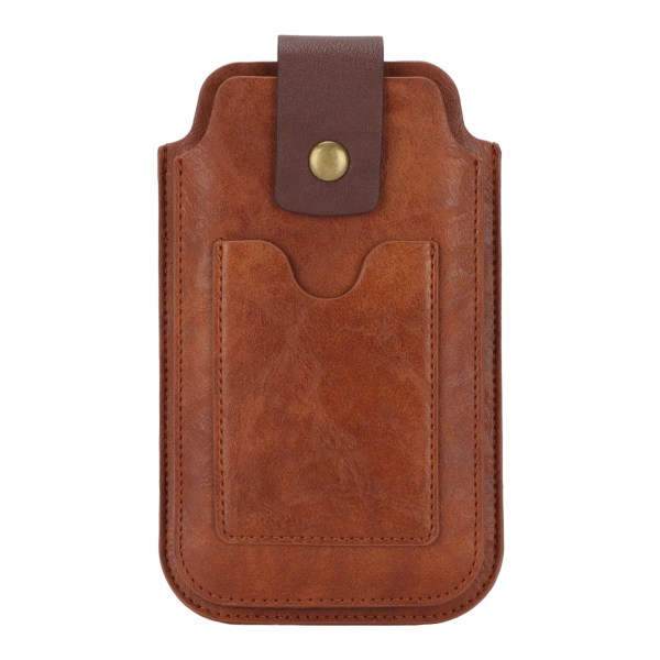 Herr PU Läder Telefon Holster Retro Universal Väska Midjeväska Slida med Midjeclips Ring och Karabinerhake för Utomhus