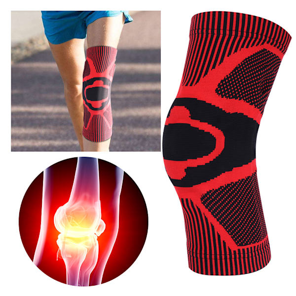 Sports Knäskydd Stickning Tryckstöd Patella Guard Ben Skydd Sleeve Fitness Skyddsutrustning