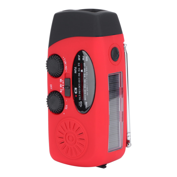 QQT088 ABS Solenergi Nöd Multifunktion Handvev Radio Stöd FM/AM Ficklampa