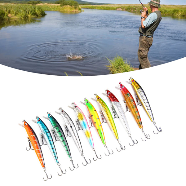 Jerkbait för gösfiske med universella färgmönster, långsamt sjunkande teknik för kontrollerade djup i söt- och saltvatten, Mustad-krokar och