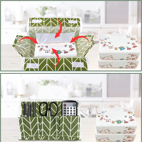 Moderne Tissue Opbevaringsboks Stof Tissue Boksholder Polyester Tissue Boks Cover